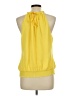 Cache 100% Polyester Yellow Sleeveless Blouse Size L - photo 2