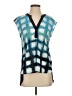 Anthropologie 100% Polyester Teal Sleeveless Blouse Size S - photo 1