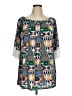 West Loop Blue Short Sleeve Blouse Size XL - photo 1