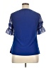 Liz McCoy 100% Polyester Blue Short Sleeve Blouse Size XL - photo 2