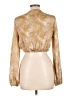 Blue Blush 100% Polyester Gold Long Sleeve Blouse Size L - photo 2