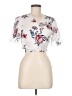 Jon & Anna 100% Polyester Floral Ivory White Short Sleeve Blouse Size M - photo 1