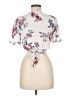 Jon & Anna 100% Polyester Floral Ivory White Short Sleeve Blouse Size M - photo 2