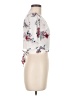 Jon & Anna 100% Polyester Floral Ivory White Short Sleeve Blouse Size M - photo 4