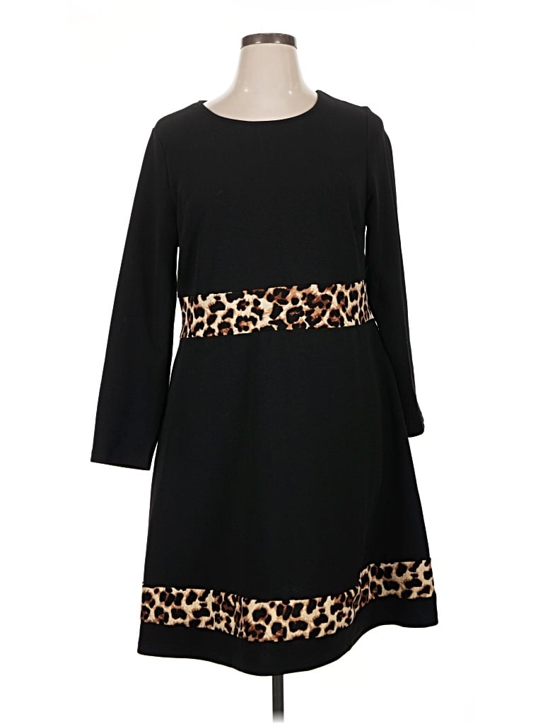 Pre-owned Shein Curve 3/4 Sleeve Top Black Boatneck Tops