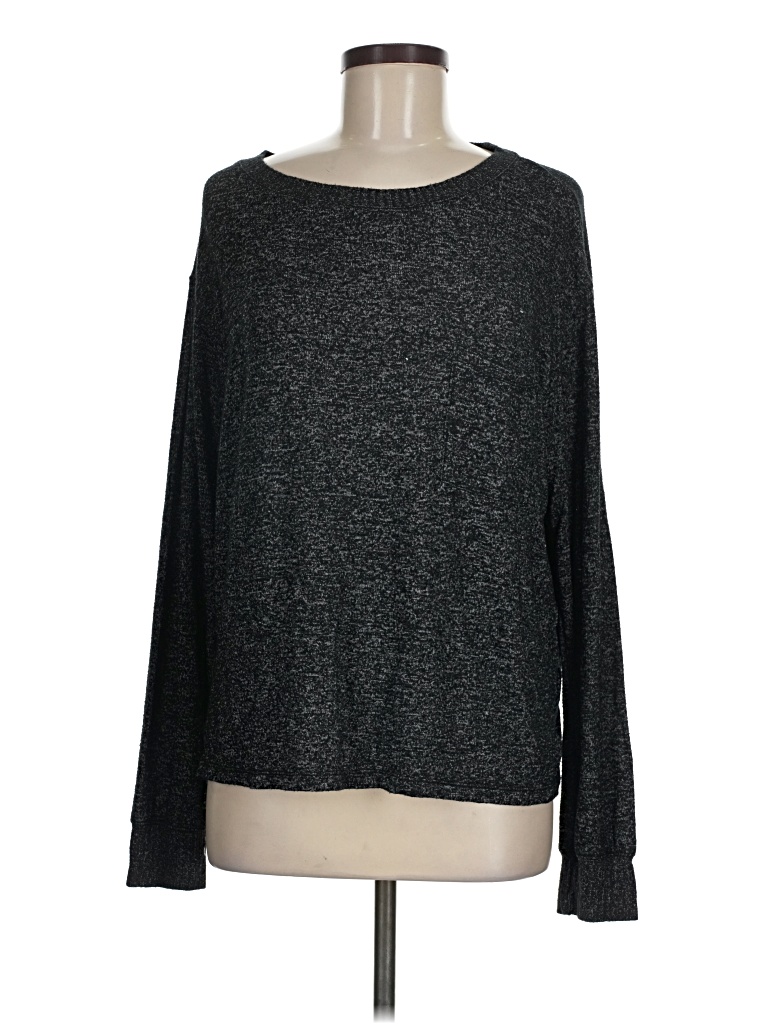 Pre-owned Stars Above Long Sleeve Top Gray Boatneck Tops