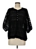Unbranded 100% Polyester Black 3/4 Sleeve Blouse Size 8 - photo 1