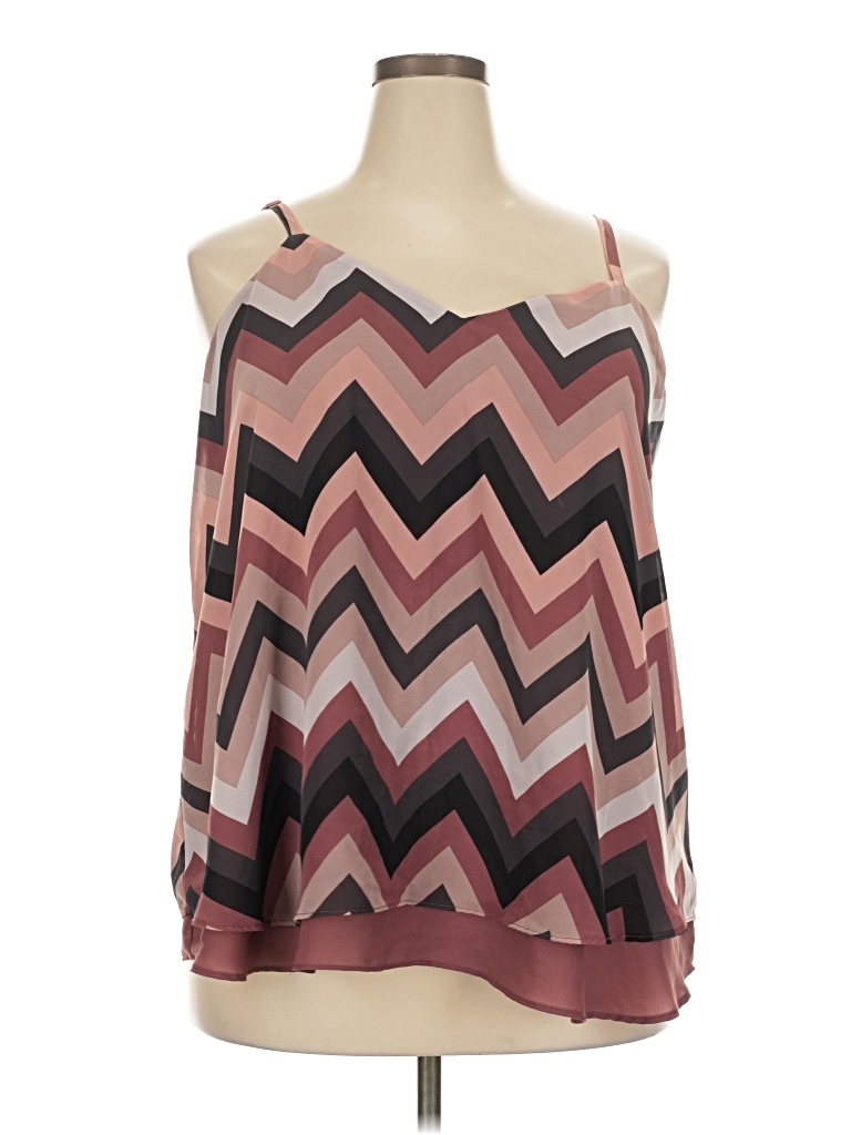 Pre-owned Torrid Tank Top Burgundy Cold Shoulder Neckline Tops