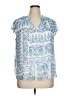 LC Lauren Conrad 100% Polyester Blue Short Sleeve Blouse Size 0X - photo 1