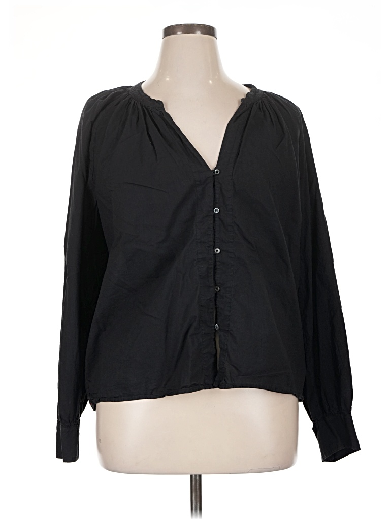 Pre-owned Xirena Long Sleeve Blouse In Black