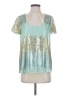 Show Me Your Mumu 100% Poly Chiffon Metallic Silver Short Sleeve Blouse Size XS - photo 1