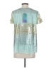 Show Me Your Mumu 100% Poly Chiffon Metallic Silver Short Sleeve Blouse Size XS - photo 2