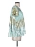 Show Me Your Mumu 100% Poly Chiffon Metallic Silver Short Sleeve Blouse Size XS - photo 4