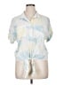 Caffé Marrakesh 100% Rayon Tie-dye Blue Short Sleeve Blouse Size XL - photo 1