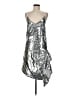 Assorted Brands Metallic Solid Silver Cocktail Dress Size M - photo 1