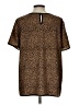 Lumiere 100% Polyester Animal Print Brown Short Sleeve Top Size L - photo 2