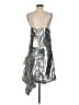 Assorted Brands Metallic Solid Silver Cocktail Dress Size M - photo 2