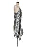 Assorted Brands Metallic Solid Silver Cocktail Dress Size M - photo 4