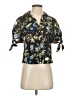 Zara 100% Baumwolle Floral Black Short Sleeve Blouse Size XS - photo 1