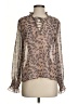 Generation Love 100% Polyester Animal Print Brown Long Sleeve Blouse Size XS - photo 1