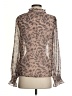 Generation Love 100% Polyester Animal Print Brown Long Sleeve Blouse Size XS - photo 2