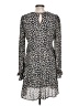 Dee Elly 100% Polyester Print Blue Casual Dress Size L - photo 2