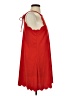 Ivory Solid Red Casual Dress Size S - photo 4