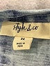 Style&Co 100% Cotton Tie-dye Blue Short Sleeve Top Size 2X - photo 7