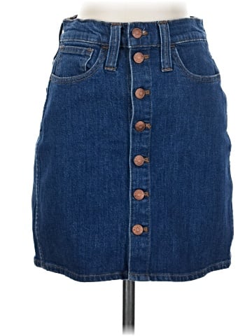Madewell Stretch Denim Straight Mini Skirt in Arroyo Wash: Button-Front Edition (view 1)
