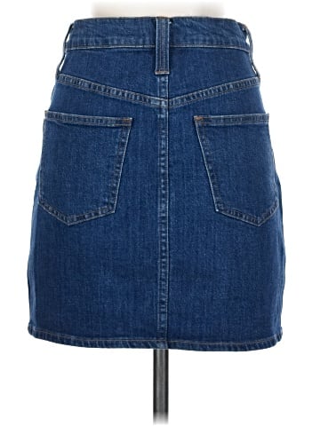 Madewell Stretch Denim Straight Mini Skirt in Arroyo Wash: Button-Front Edition (view 2)