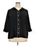 Naif 100% Polyester Black 3/4 Sleeve Blouse Size 2X - photo 1