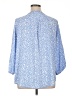 Monday Fun 100% Polyester Floral Blue 3/4 Sleeve Blouse Size 1X - photo 2