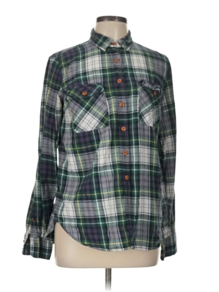 Pre-owned Jcrew Long Sleeve Button Down Shirt In Green