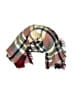 Unbranded Plaid Burgundy Red Scarf One size - photo 1