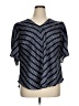 Ryegrass 100% Polyester Blue Short Sleeve Blouse Size 1X - photo 1