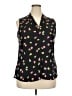 Nic + Zoe 100% Polyester Black Sleeveless Blouse Size XXL - photo 1
