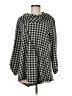 Ali Miles Checkered-gingham Black Poncho Size M - photo 1