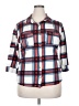 Polly & Esther Plaid Blue 3/4 Sleeve Blouse Size 2X - photo 1