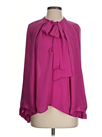 Elizabeth and James Long Sleeve Silk Top (view 1)