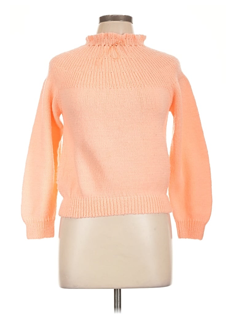 Pre-owned Unbranded Turtleneck Sweater In Orange