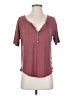 American Eagle Outfitters Solid Maroon Burgundy Short Sleeve Top Size XS - photo 1