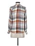 Pilcro Plaid Orange Long Sleeve Blouse Size XXS - photo 2