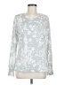 Lands' End Floral Silver Long Sleeve Blouse Size M - photo 1