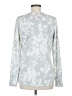 Lands' End Floral Silver Long Sleeve Blouse Size M - photo 2