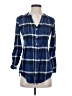 Holding Horses Plaid Blue Long Sleeve Button-Down Shirt Size 2 - photo 1