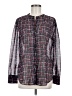 Chico's 100% Polyester Tweed Plaid Polka Dots Black Gray Long Sleeve Blouse Size Med (1) - photo 1