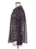 Chico's 100% Polyester Tweed Plaid Polka Dots Black Gray Long Sleeve Blouse Size Med (1) - photo 5