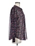 Chico's 100% Polyester Tweed Plaid Polka Dots Black Gray Long Sleeve Blouse Size Med (1) - photo 4
