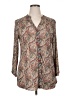 Perseption Concept Paisley Gray Long Sleeve Blouse Size XL - photo 1