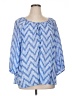Fred David Blue 3/4 Sleeve Blouse Size 1X - photo 1